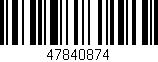 Código de barras (EAN, GTIN, SKU, ISBN): '47840874'