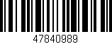 Código de barras (EAN, GTIN, SKU, ISBN): '47840989'
