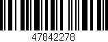Código de barras (EAN, GTIN, SKU, ISBN): '47842278'