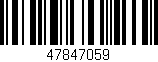 Código de barras (EAN, GTIN, SKU, ISBN): '47847059'
