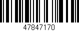 Código de barras (EAN, GTIN, SKU, ISBN): '47847170'
