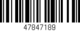 Código de barras (EAN, GTIN, SKU, ISBN): '47847189'