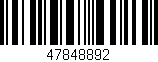 Código de barras (EAN, GTIN, SKU, ISBN): '47848892'