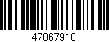 Código de barras (EAN, GTIN, SKU, ISBN): '47867910'