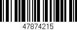 Código de barras (EAN, GTIN, SKU, ISBN): '47874215'