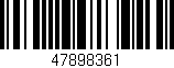 Código de barras (EAN, GTIN, SKU, ISBN): '47898361'