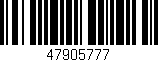 Código de barras (EAN, GTIN, SKU, ISBN): '47905777'