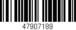 Código de barras (EAN, GTIN, SKU, ISBN): '47907189'