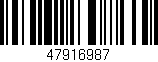 Código de barras (EAN, GTIN, SKU, ISBN): '47916987'