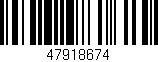 Código de barras (EAN, GTIN, SKU, ISBN): '47918674'