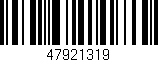 Código de barras (EAN, GTIN, SKU, ISBN): '47921319'