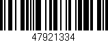 Código de barras (EAN, GTIN, SKU, ISBN): '47921334'