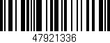 Código de barras (EAN, GTIN, SKU, ISBN): '47921336'