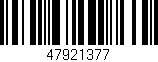 Código de barras (EAN, GTIN, SKU, ISBN): '47921377'