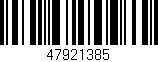 Código de barras (EAN, GTIN, SKU, ISBN): '47921385'