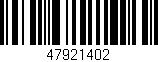 Código de barras (EAN, GTIN, SKU, ISBN): '47921402'