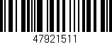 Código de barras (EAN, GTIN, SKU, ISBN): '47921511'