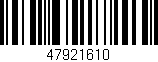 Código de barras (EAN, GTIN, SKU, ISBN): '47921610'