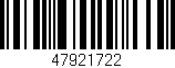 Código de barras (EAN, GTIN, SKU, ISBN): '47921722'