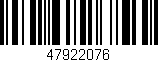 Código de barras (EAN, GTIN, SKU, ISBN): '47922076'