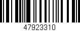Código de barras (EAN, GTIN, SKU, ISBN): '47923310'