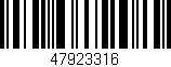 Código de barras (EAN, GTIN, SKU, ISBN): '47923316'