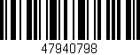 Código de barras (EAN, GTIN, SKU, ISBN): '47940798'
