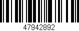 Código de barras (EAN, GTIN, SKU, ISBN): '47942892'