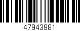 Código de barras (EAN, GTIN, SKU, ISBN): '47943981'