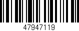 Código de barras (EAN, GTIN, SKU, ISBN): '47947119'