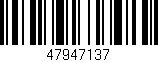 Código de barras (EAN, GTIN, SKU, ISBN): '47947137'