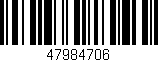 Código de barras (EAN, GTIN, SKU, ISBN): '47984706'