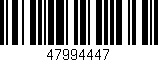 Código de barras (EAN, GTIN, SKU, ISBN): '47994447'