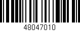Código de barras (EAN, GTIN, SKU, ISBN): '48047010'
