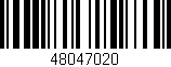 Código de barras (EAN, GTIN, SKU, ISBN): '48047020'
