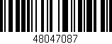 Código de barras (EAN, GTIN, SKU, ISBN): '48047087'