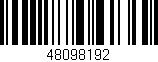 Código de barras (EAN, GTIN, SKU, ISBN): '48098192'