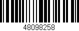 Código de barras (EAN, GTIN, SKU, ISBN): '48098258'