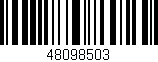 Código de barras (EAN, GTIN, SKU, ISBN): '48098503'