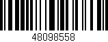 Código de barras (EAN, GTIN, SKU, ISBN): '48098558'