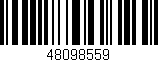 Código de barras (EAN, GTIN, SKU, ISBN): '48098559'