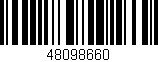 Código de barras (EAN, GTIN, SKU, ISBN): '48098660'
