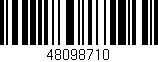 Código de barras (EAN, GTIN, SKU, ISBN): '48098710'