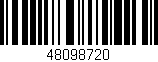 Código de barras (EAN, GTIN, SKU, ISBN): '48098720'