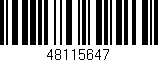 Código de barras (EAN, GTIN, SKU, ISBN): '48115647'