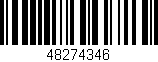 Código de barras (EAN, GTIN, SKU, ISBN): '48274346'