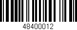 Código de barras (EAN, GTIN, SKU, ISBN): '48400012'