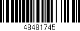 Código de barras (EAN, GTIN, SKU, ISBN): '48481745'