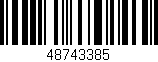 Código de barras (EAN, GTIN, SKU, ISBN): '48743385'