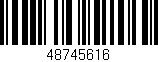 Código de barras (EAN, GTIN, SKU, ISBN): '48745616'